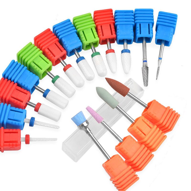 White 1 Pc Silicon Carbide Nail Drill Bits Flexible Polisher Manicure Machine Nail Accessories Electric Nail File Pedicure Tool
