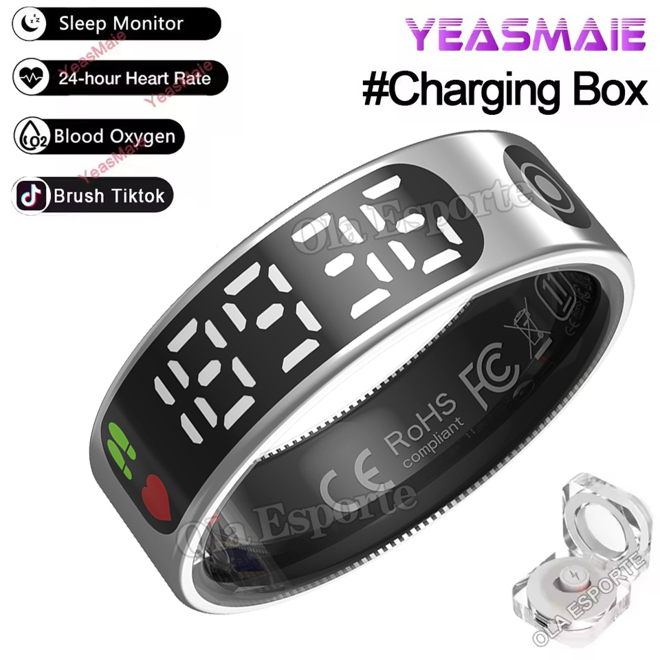 Screen Smart Ring Photo Control Health Monitior Smartring Men Women Bluetooth NFC Rings Heart Rate Waterproof 5ATM