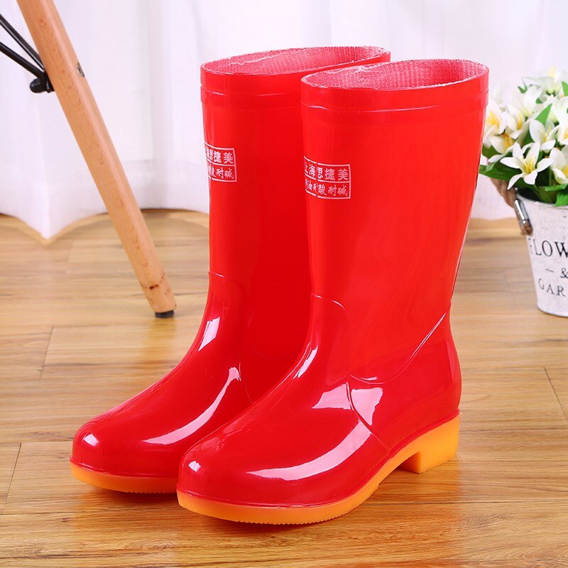 Jesień i zima ciepłe kobiety deszcz buty platformy bawełniane odpinany żeński kalosze wodoodporna tanie buty