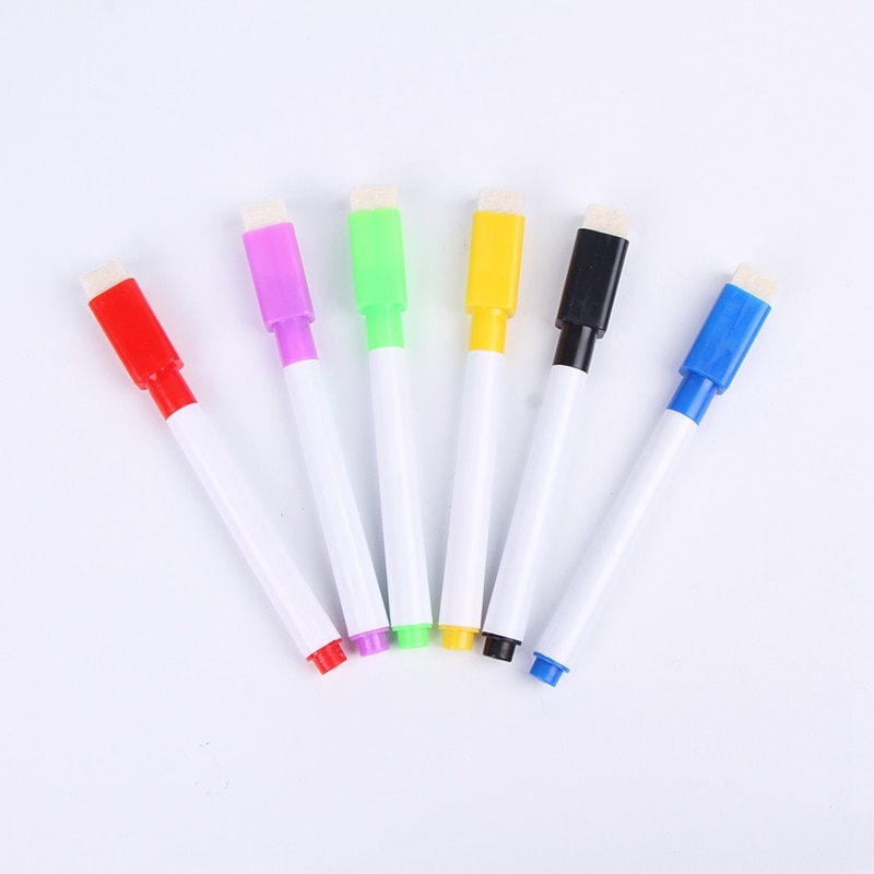 2 stuks/set merk magnetische whiteboard stiften uitwisbare whiteboard markers magneet ingebouwde gum kantoor schoolbenodigdheden
