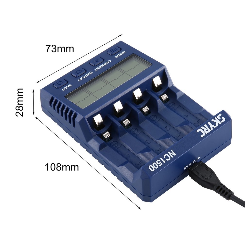 SKYRC NC1500 ładowarka AA/AAA NiMH analizator akumulatorów profesjonalny z ładowarką robić baterii wyładowarka 4 gniazda baterii