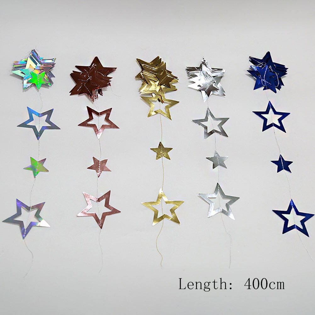 4M Spiegel Papier Ster Ronde Garland Flash Banner Gelukkige Verjaardag Decoratie Volwassen Jongen Meisje Baby Douchegordijn Decor Bruiloft diy: 6