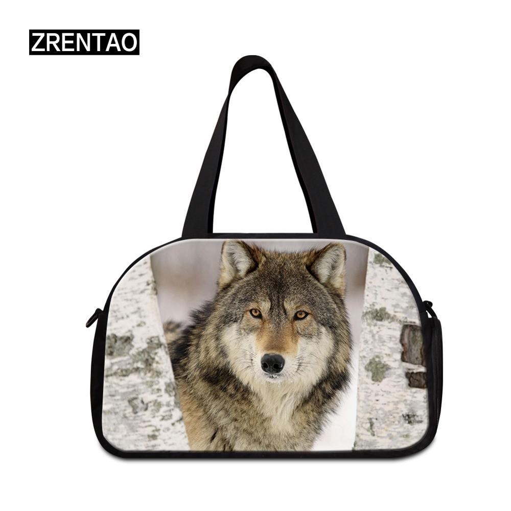 mamá/jugador/atletas/bailarina equipaje Duffle hombro Corssbody Duffel bolsa de viaje con zapatos bolsillos de gran capacidad 3D Wolf: Duffle Bag 7