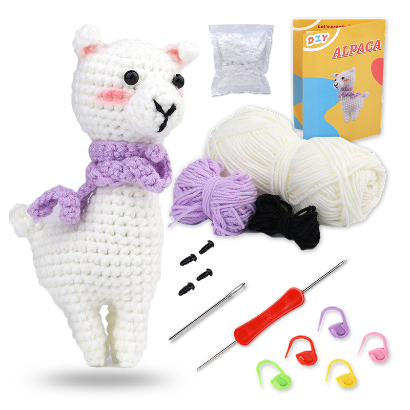 Kraball kit de animais de crochê para iniciantes com tutorial de vídeo, fio de tricô de algodão, agulhas, gancho, conjunto de ferramentas de malha, artesanato diy: Verde escuro