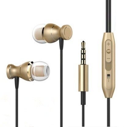 Metalen magnetische in-ear oordopjes met helderheid stereo voor panasonic toughbook cf -f9 cf-r8 cf-t8 fone de ouvido: Goud