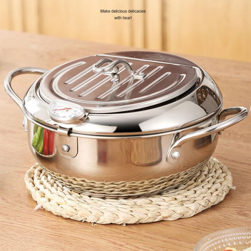 Kitchen Home Cooking Tools Deep Fryer Fried Chicken Temperature Control With Lid