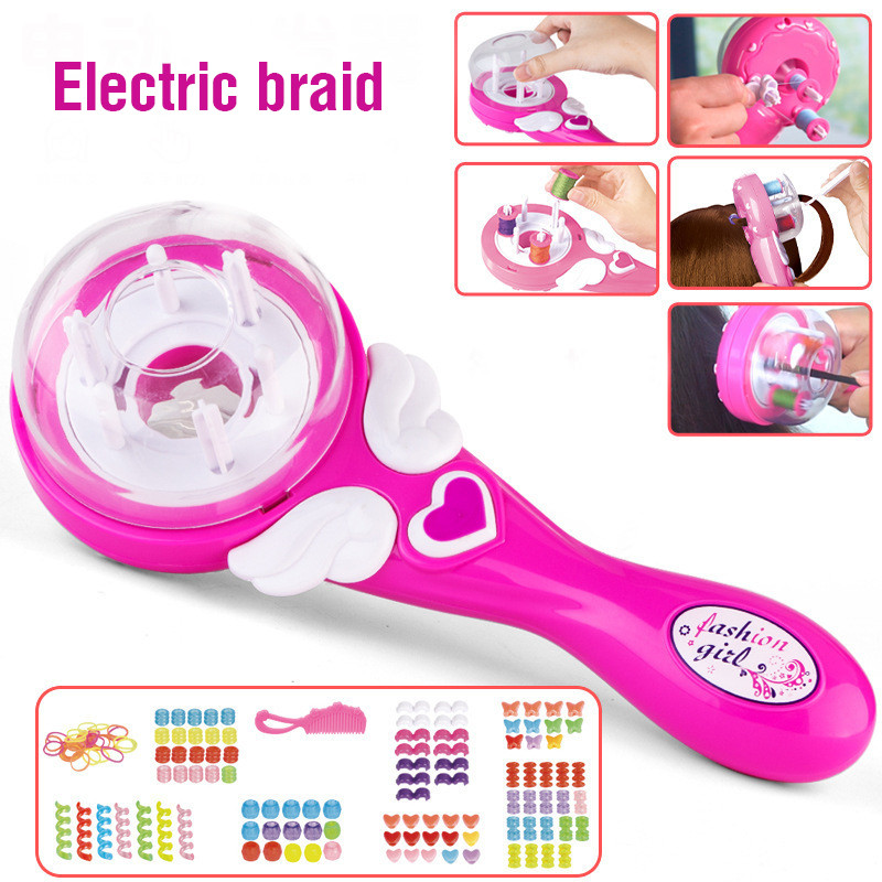 Meisjes Elektrische Automatische Haar Braider Diy Vlechten Kapsel Tool Twist Braider Machine Haar Vlecht Weave Speelgoed Voor Kind