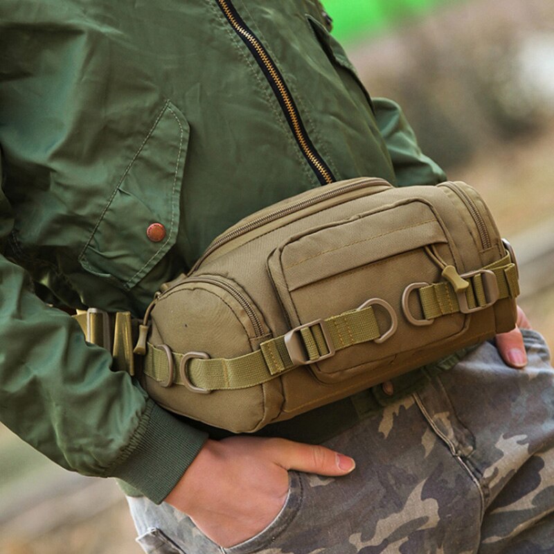 -Multi-Function Waist Pack Wear-Resistant Canvas Bag Men Chest Bags