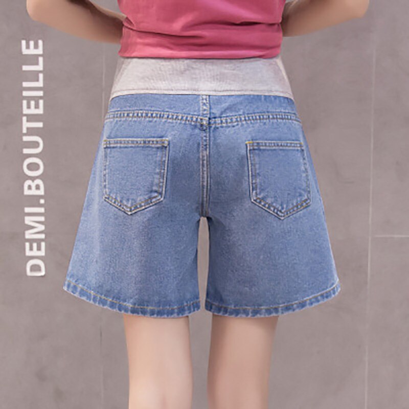 Été mince Denim maternité jean court ventre Shorts amples vêtements pour femmes enceintes jambe large grossesse Shorts décontracté és