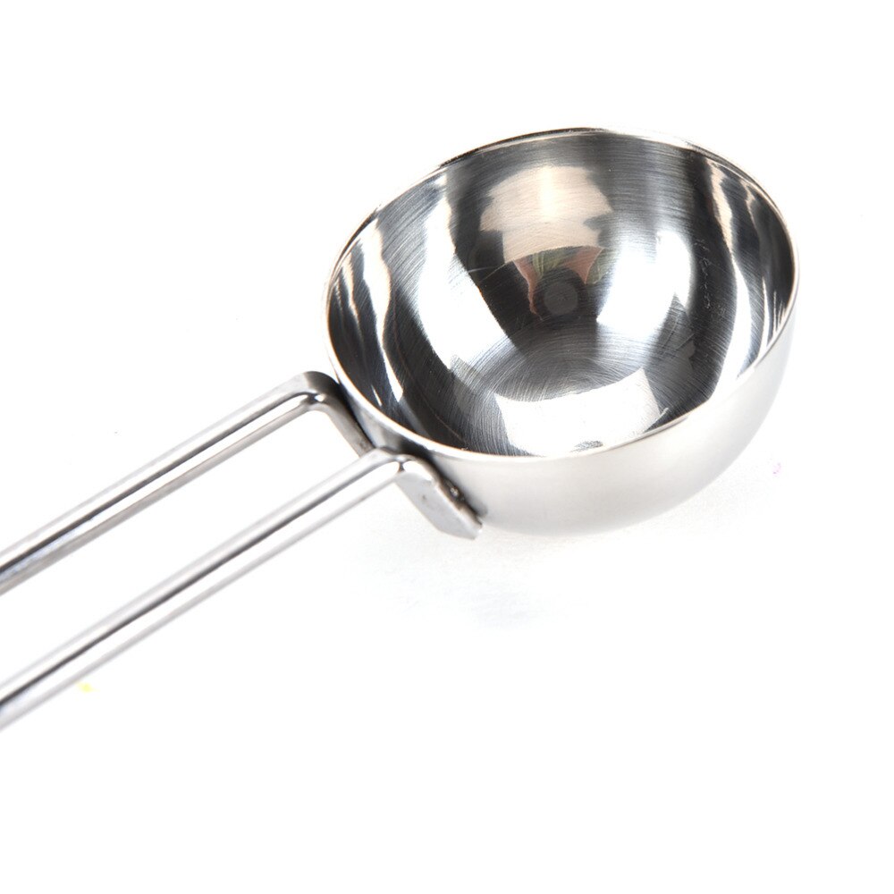 Rostfritt stål kaffeskedar skopa malet kaffe te mätskeda långt handtag mätning omrörande tebönsked