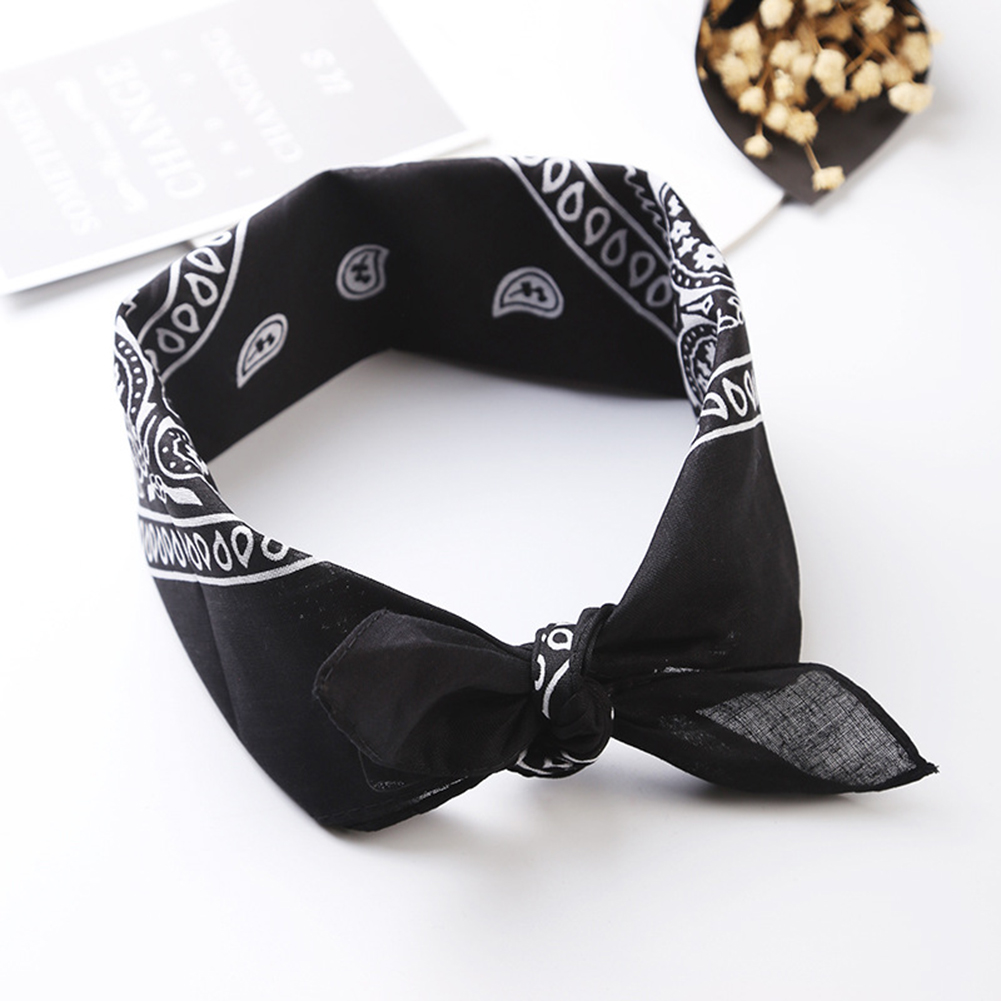 1pc- bands unisex hiphop rode bandana hoofddeksel haar nek sjaal bandana heren vierkante sjaals print zakdoek: Zwart