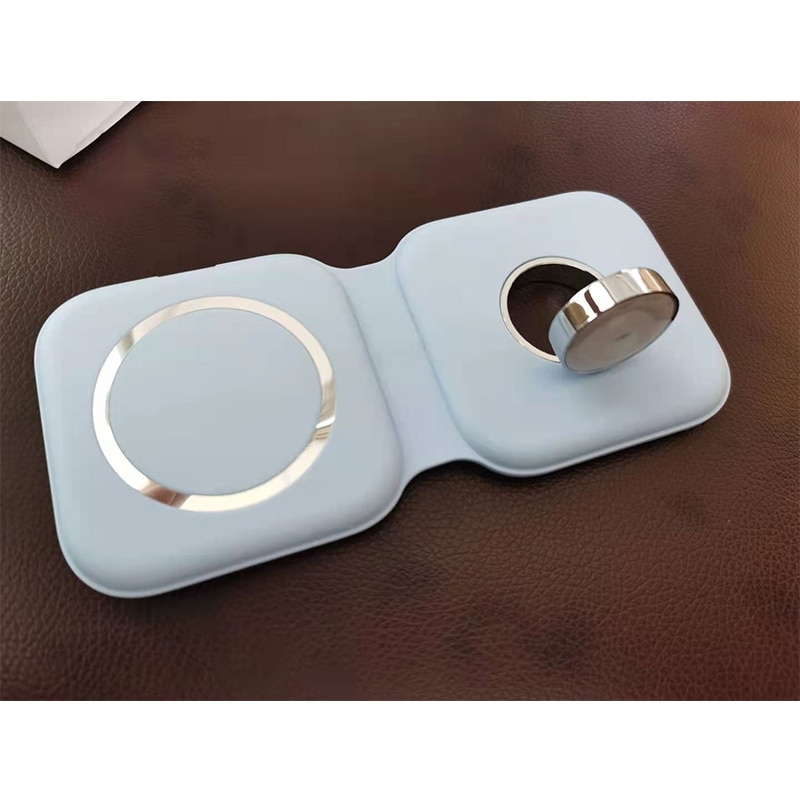 2-in-1 Magnetic Wireless Charger - 15W Fast Charging for iPhone 12 Series & AirPods Watch
