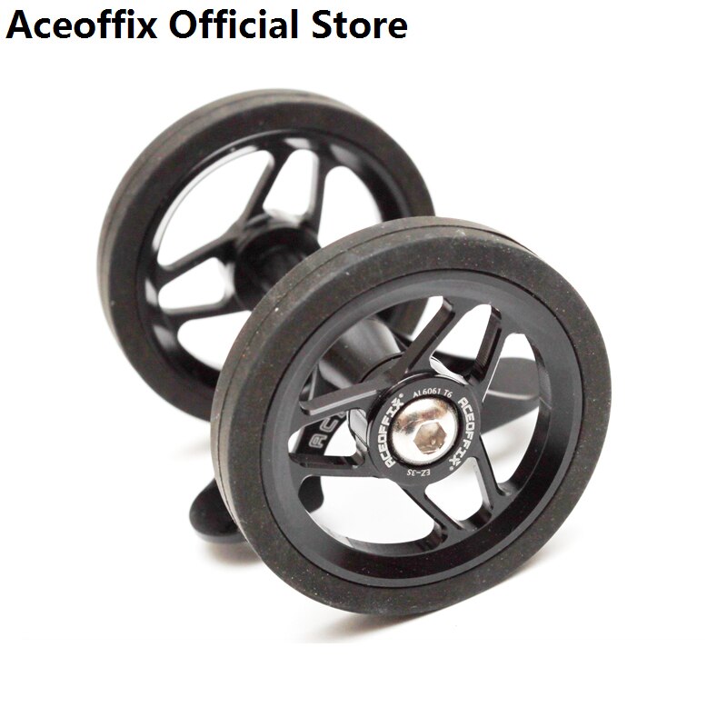 ACEOFFIX-Rodillo de guardabarros de bicicleta plegable 2022, para Brompton, rueda doble Easywheel, 52mm, FE3S: black