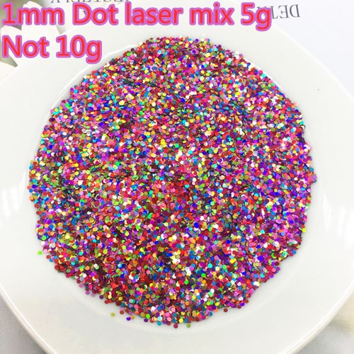 3mm Ultradunne Eo-Vriendelijke Cloud Vorm Nagels Glinsterende Pailletten Voor Nail Art Decoratie Body Art Schilderen Nail DIY decoratie 10g: 1mm Dot laser mix 5g