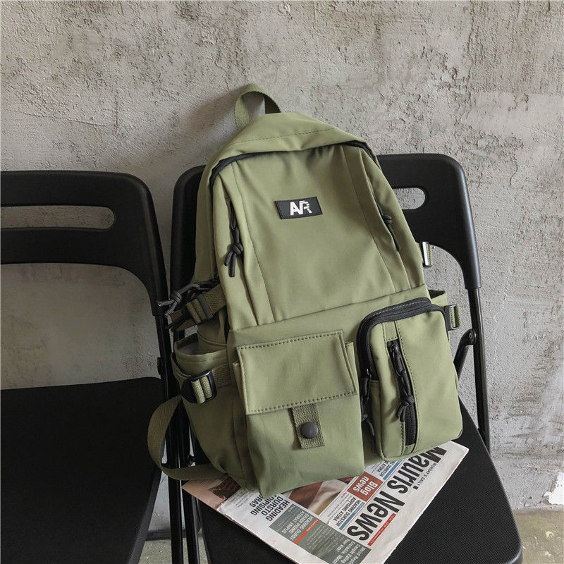 Mochila para estudiantes de secundaria para chicas adolescentes, bolso escolar grande de nailon sólido: green