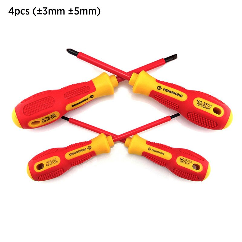 (4 /pack) 3mm 5mm Slotted Phillips Screwdriver Cross Flat Screwdrivers set Repair Tool Kit Slot Cross Screwdriver Hand Tool set