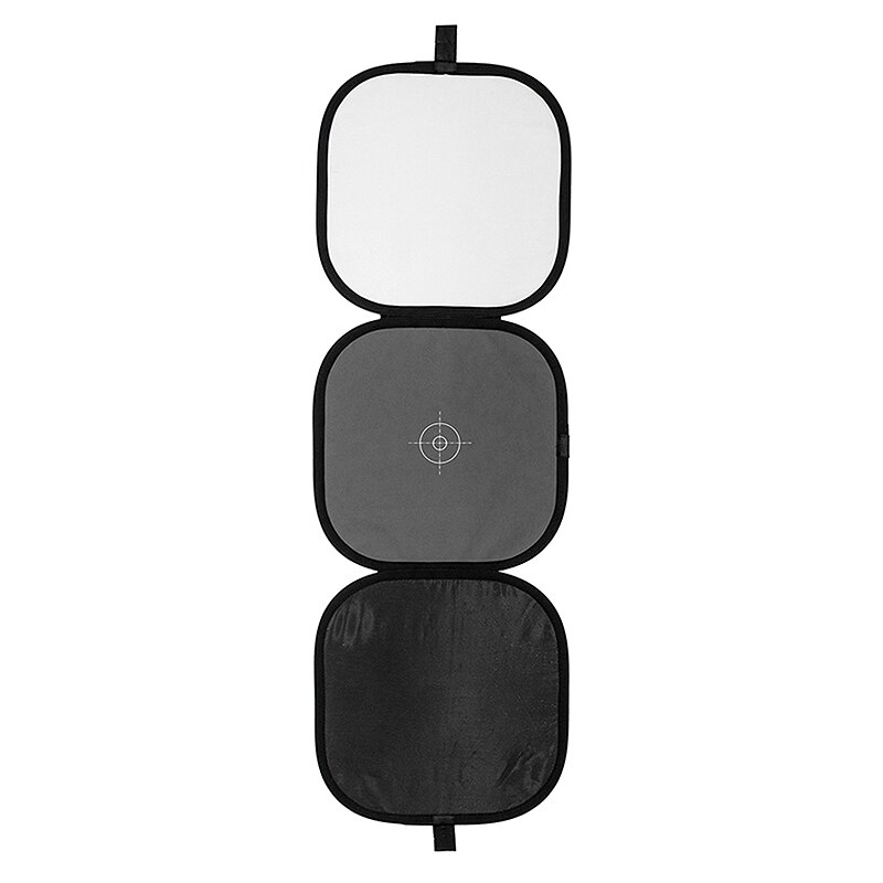 3 in 1 37cm 18% Foldable Gray Card Reflector White Balance Double Face Focusing Board with Carry Bag