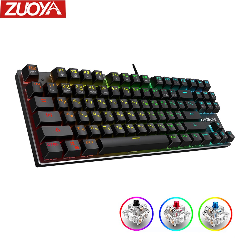 ZUOYA Mechanical Keyboard RGB/Mix Backlit Wired USB Gaming Keyboard Blue Red Black Switch Anti-ghosting For PC Laptop Gamer