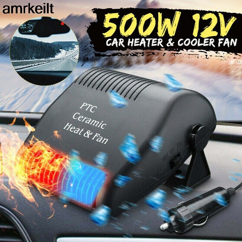12V Auto Fan Heater Ontdooier Koeler Droger Voorruitverluchting Outlet Koud Wind Auto Draagbare Verwarming Ventilator 500W