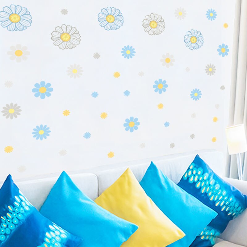 Decoración de pared con flores pequeñas para habitación de niños, arreglo de pared de dormitorio, bricolaje, de varias formas, 116 piezas