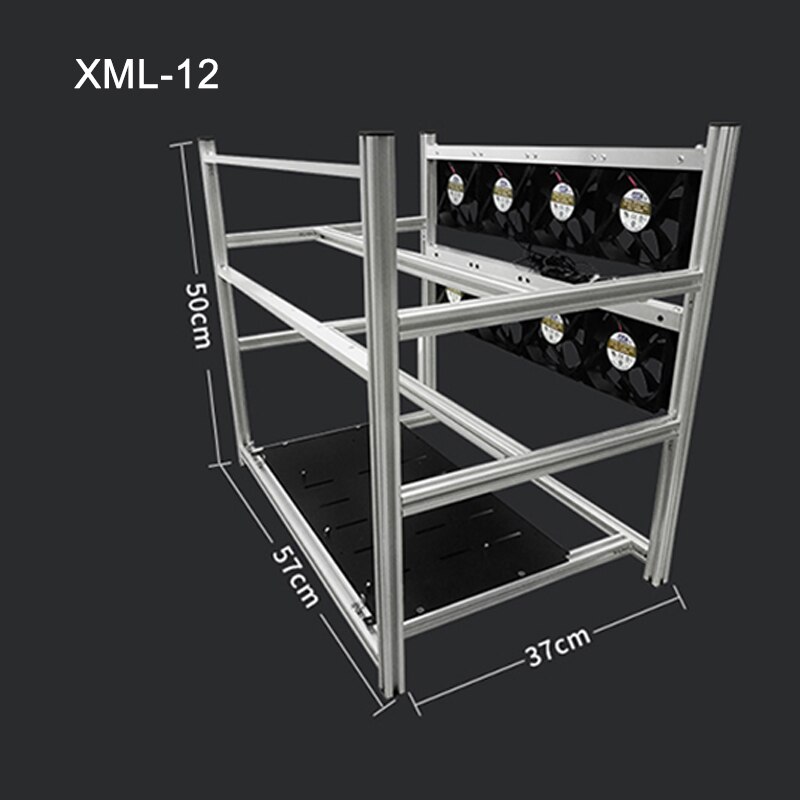 6 karten 8 Karten 12 Karten Bergbau Maschine Aluminium Legierung Grafikkarte Kühlung Gestell Netzteil Bergbau Grafikkarte Halterung