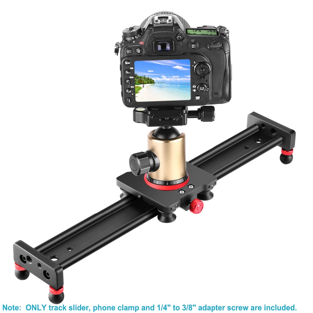 Camera Slider Aluminum Alloy Dolly Rail 50CM with 4 Bearings for Smartphone Nikon Canon Sony Camera