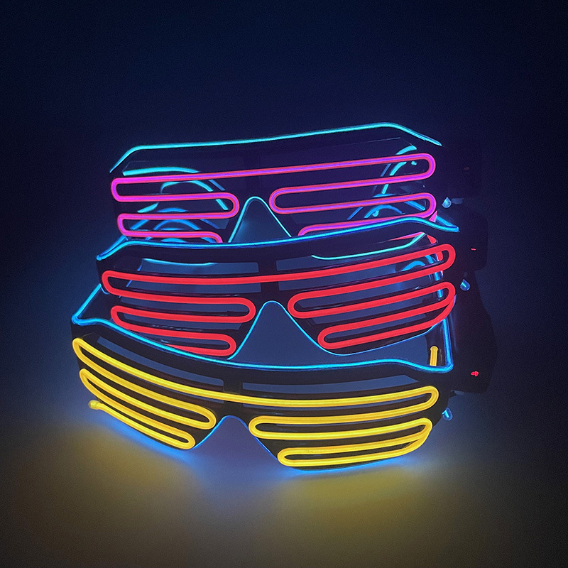 Future Punk Cyber LED lunettes lumineuses néon lueur dans le noir lunettes pour Club Bar fête Disco danse scène atmosphère accessoires