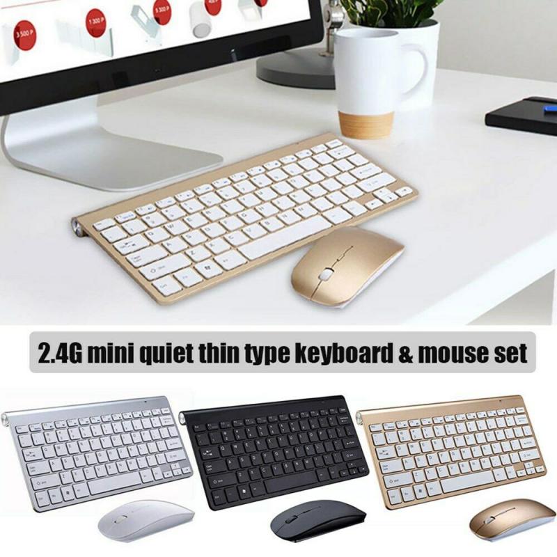 2.4G Mini Wireless Slicent klawiatura i mysz zestaw Protable zestaw mysz i klawiatura do notebooka Laptop komputer stancjonarny z odbiornikiem USB