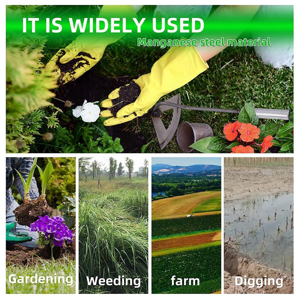 All-steel endurecido oco enxada agricultura mão agricultura ancinho legumes fazenda jardim venda ferramentas dropshipping trabalho quente nós u5n2