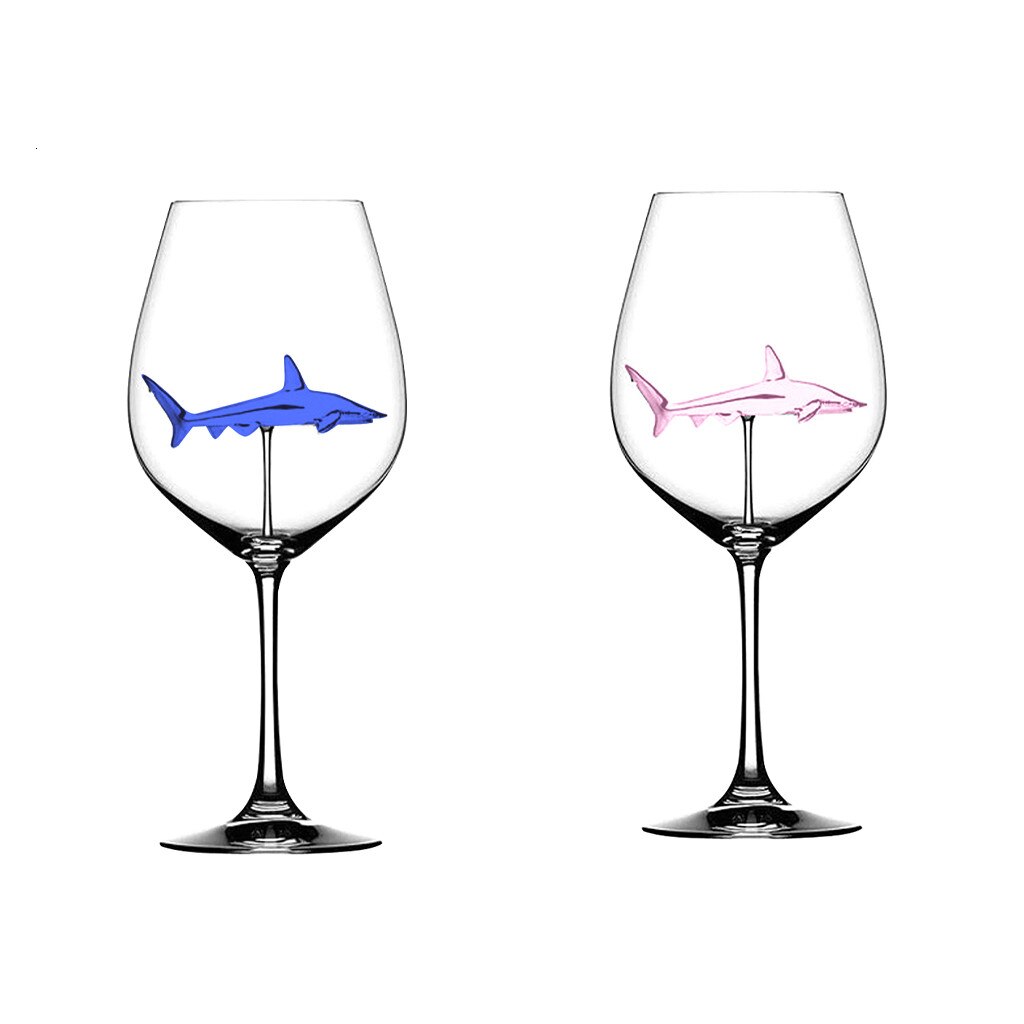 Glasskopp europeisk krystallglasshai rødvinglasskopp vinflaskeglass høyhælhai rødvinskopp bryllupsfest: 2 stk 4