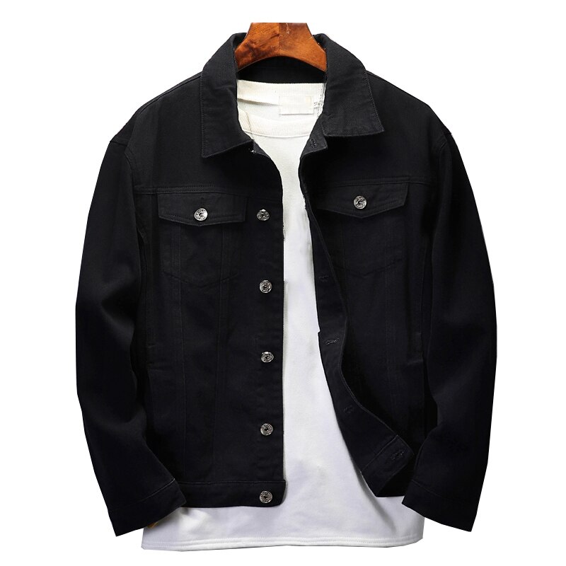 Kstun denim jakke til mænd sort jean jakke ensfarvet hvid pink herre jakker regular fit jeans jakke mode chaqueta vaquera: 6003a / Xxxl