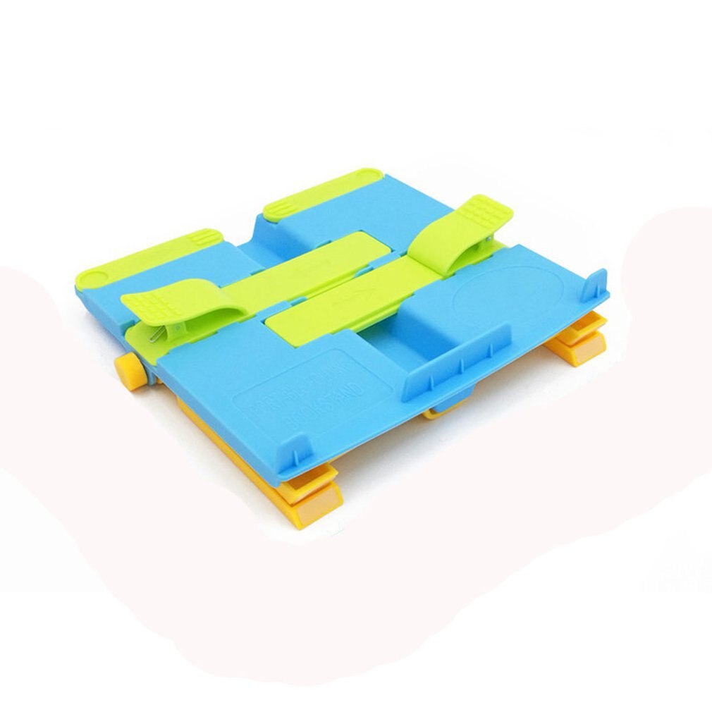 Foldable Book Stand Holder Portable Bookstand with Page Paper Clips for Student Children Reading Support Bookends: blue