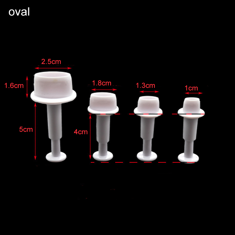 4 stuks/set van biscuit cutter food grade plastic cutter ovale/ronde biscuit cutter fondant cakevorm cake decoratie gereedschappen: oval