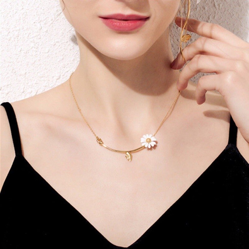 Koreaanse Stijl Lange Daisy Bloem Oorbellen Voor Vrouwen Asymmetrische Delicate Bloem Stijl Oorbel Meisjes Zoete Sieraden: orange