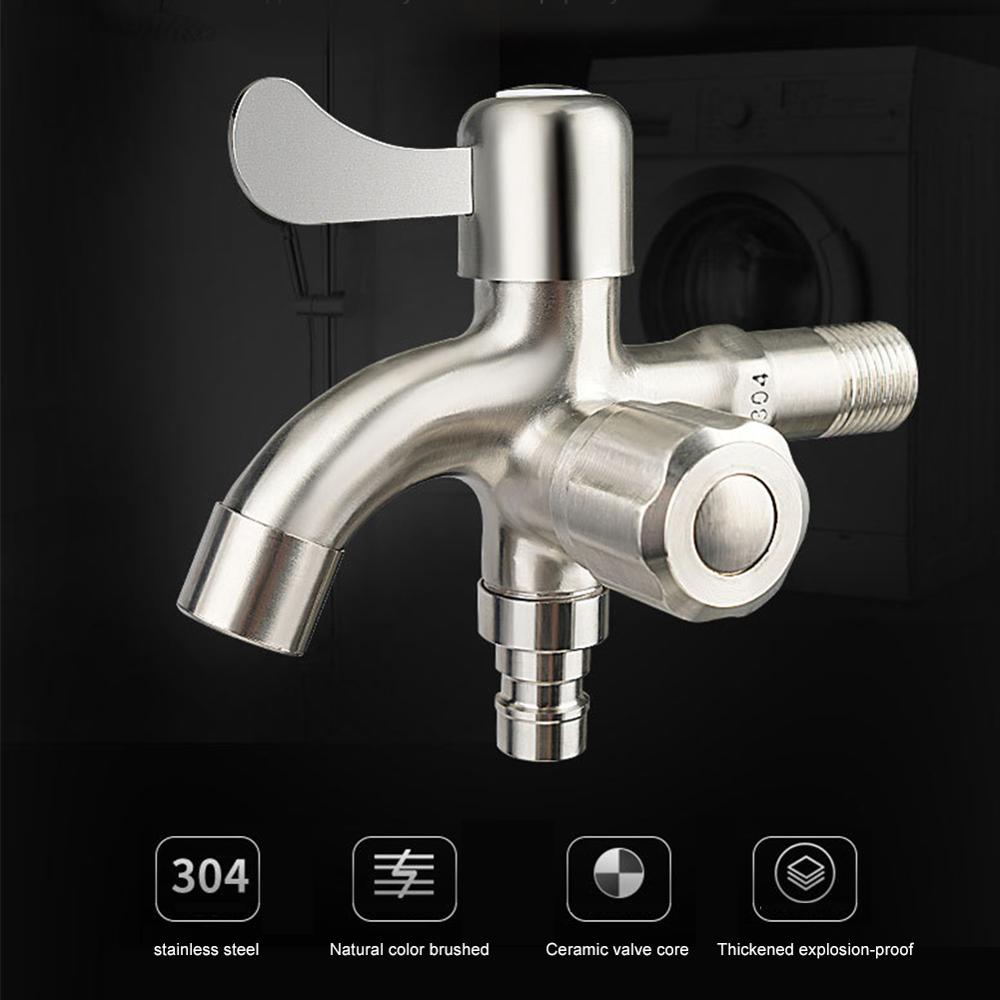 Roestvrij Staal Wasmachine Kraan 4 Punten Water Inlaat Multifunctionele Outdoor Tuin Wasmachine Bibcocks Voor Thuis