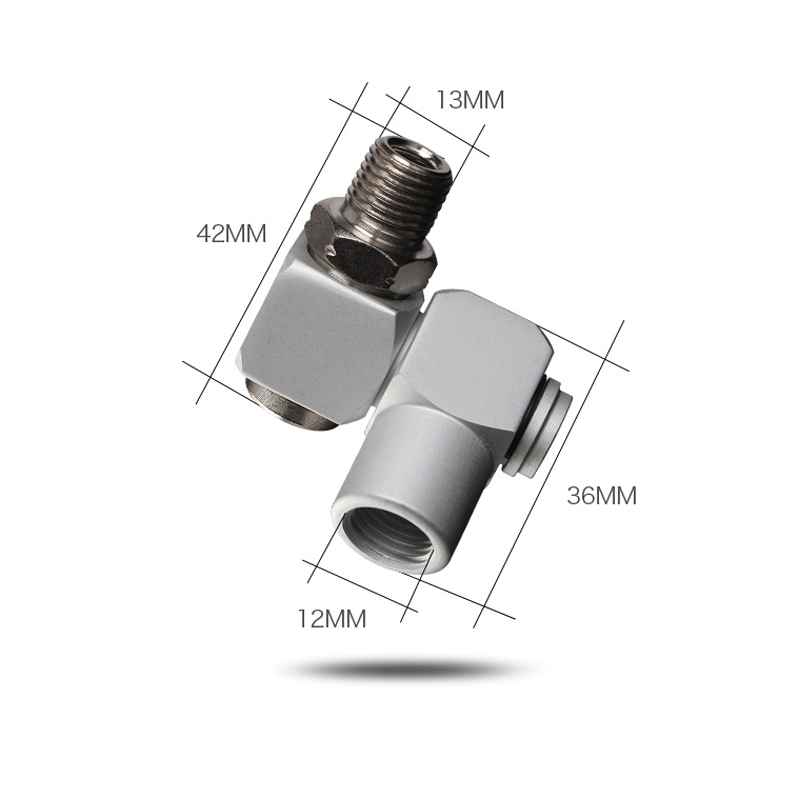 1/4" Pneumatic Part Universal 360 Swivel Air Hose Connector Adapter Flow Aluminum Alloy Tool Used for compressor, car painting