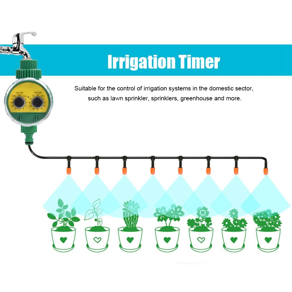 Multi-function Two Dial Automatic Electronic Watering Timer Garden Irrigation Controller Water Timer Valve Faucet