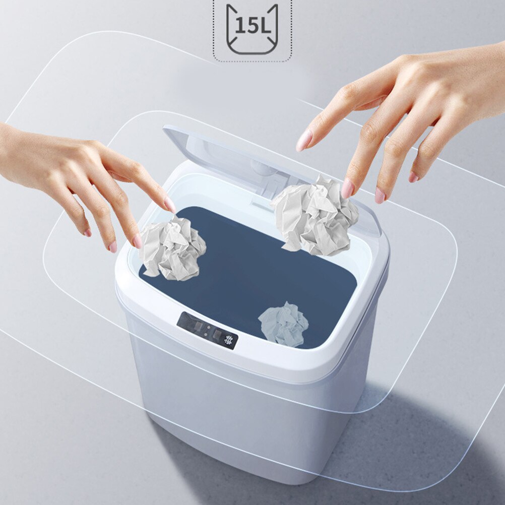 15l automatisk soptunna sensor smart hem sovrum kök sopförvaring fat bil hushåll papperskorg  a35