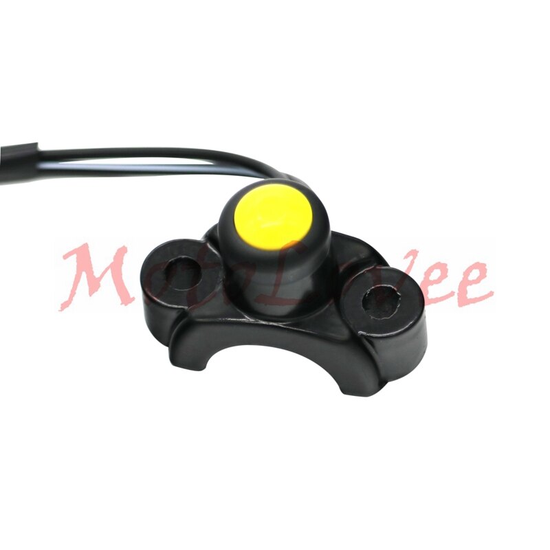 Motolovee 1 PC Red/Yellow Universal Motorcycle Switches Aluminum Handlebar Mount Headlamp Power Start Kill Fog Light Button: Yellow