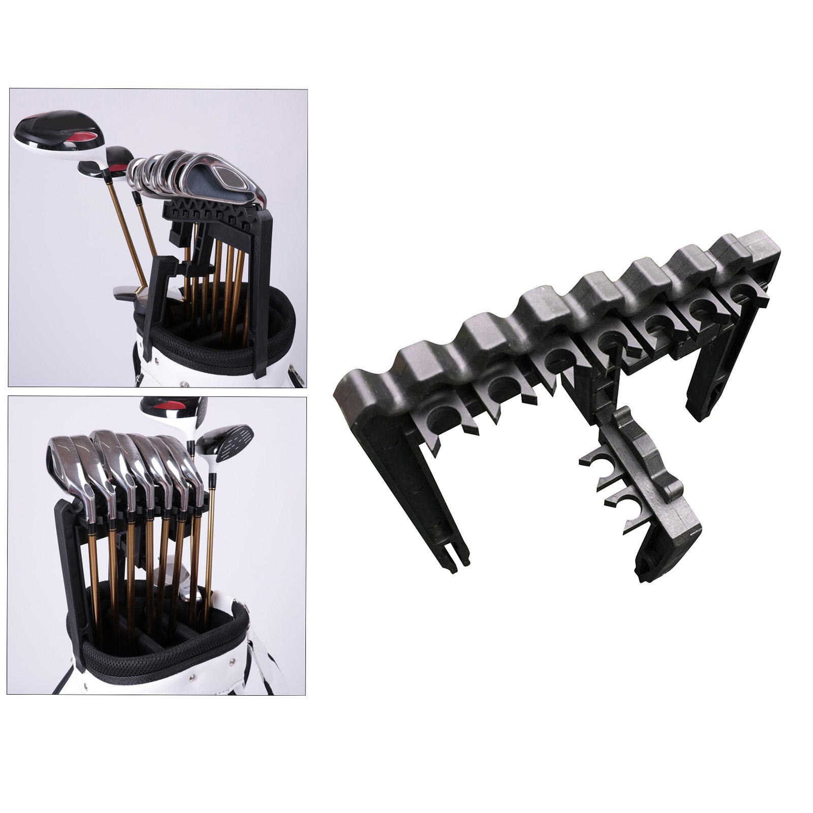 Golf Organizer for Bag Standing Rack Clip On Putter Golf Accessories Golf Clubs Holder for 9 Iron Club Outdoor Golf Bag Club