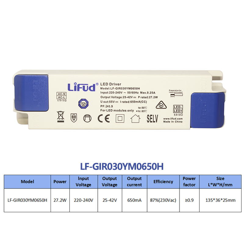 LiFud LED pilote GIRxxxYM YS 8W 30W 40W 50W 60W sans scintillement LED transformateur 350mA 600mA 900mA 1000mA 1200mA 1300mA 1400mA 1500mA: Marron