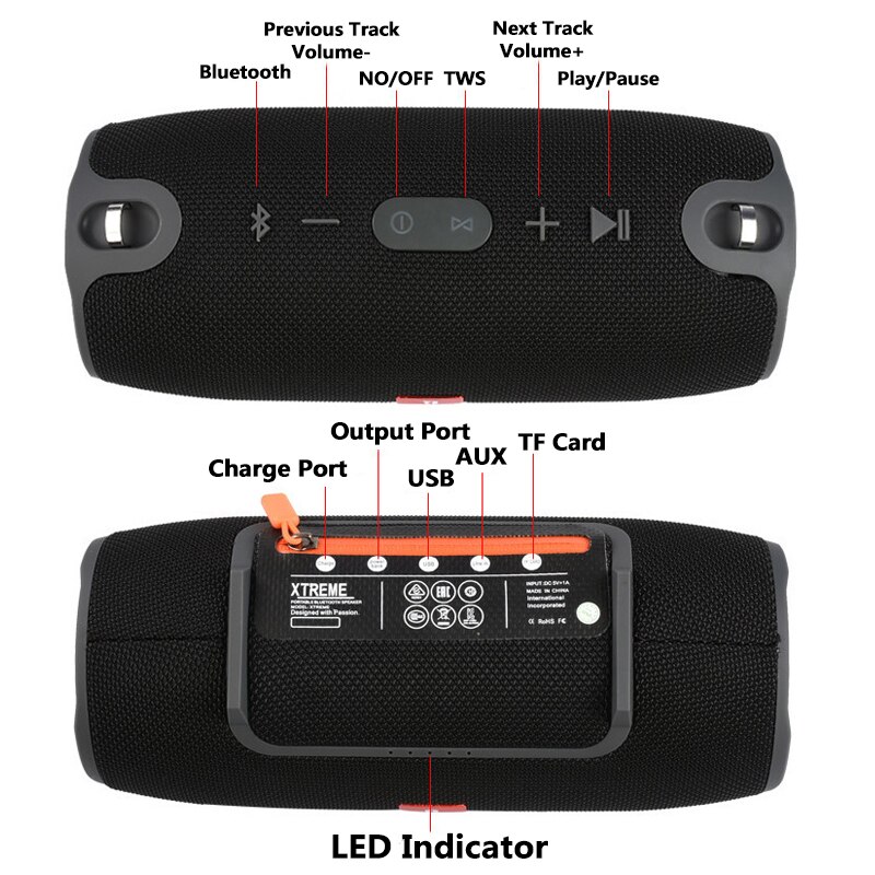 outdoor wireless column waterproof super bass music center High power portable bluetooth speaker 40W subwoofer speaker TF card