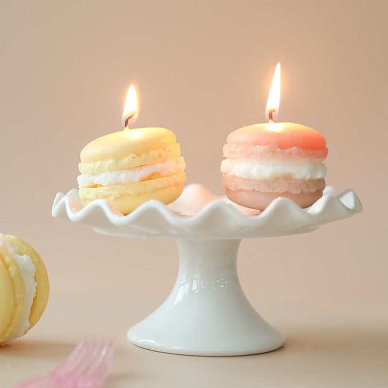 Velas perfumadas de cera hechas a mano para decoración de dormitorio, macarrones, accesorios para fiestas, de cumpleaños