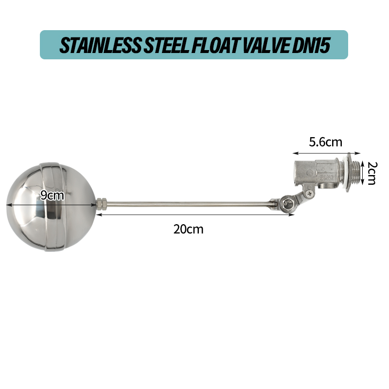 Rvs Watertank Vlotterklep Uitschakeling Vlotter Bal Waterniveauregeling Flow Control Vlotter Sensor Klep DN15 DN20 DN25: WHITE