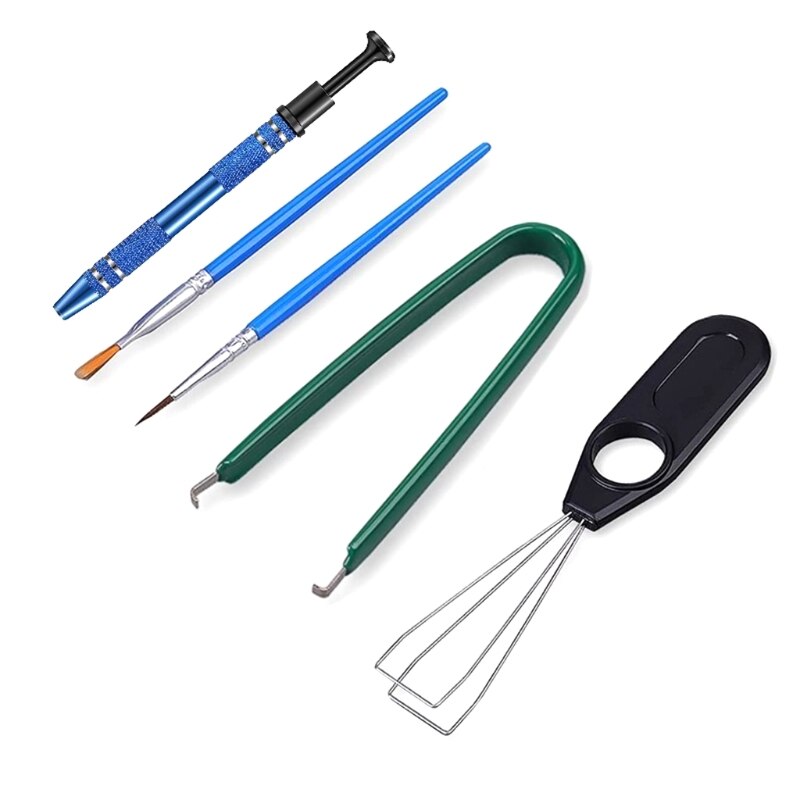 R9ja mechanical keyboard switch lube brush tool kit lubricating oil tools tweezers switch holder grabber 5 pieces