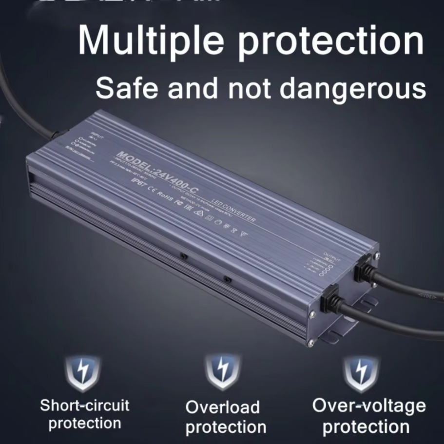 Waterproof Power Supply IP67 IP68 Lighting Transformer AC220V To DC 12V 24V LED Driver 100W 200W 300W 400W 500W Outdoor Adapter