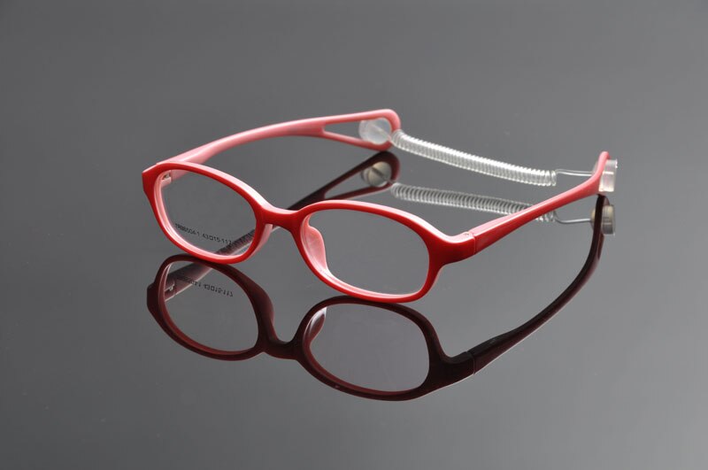 Deding kids brillerammer med plast fjederledning, briller kids, briller til piger, briller ramme pige dreng  dd1064: Rød lyserød