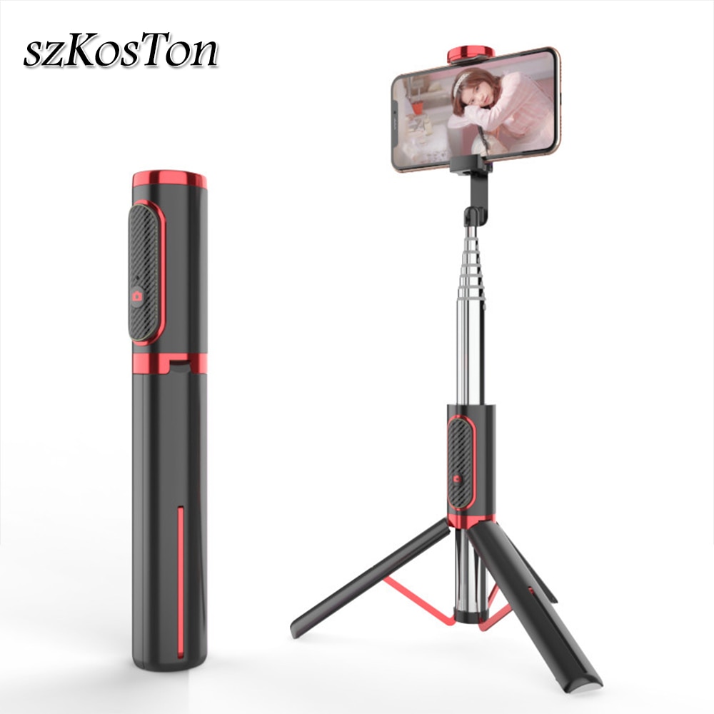 Bluetooth selfie stick stativ trådløs selfie stick monopod med fjernbetjening til ios iphone 11 xiaomi huawei android telefon