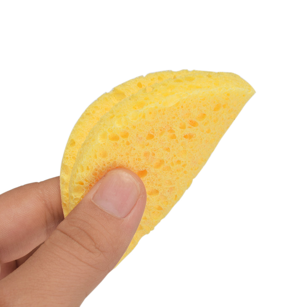 Een Keer Make-Up Remover Spons Zachte Natuurlijke Cellulose Facial Compressed Gezicht Wassen Reiniging Beauty Makeup Tools: yellow