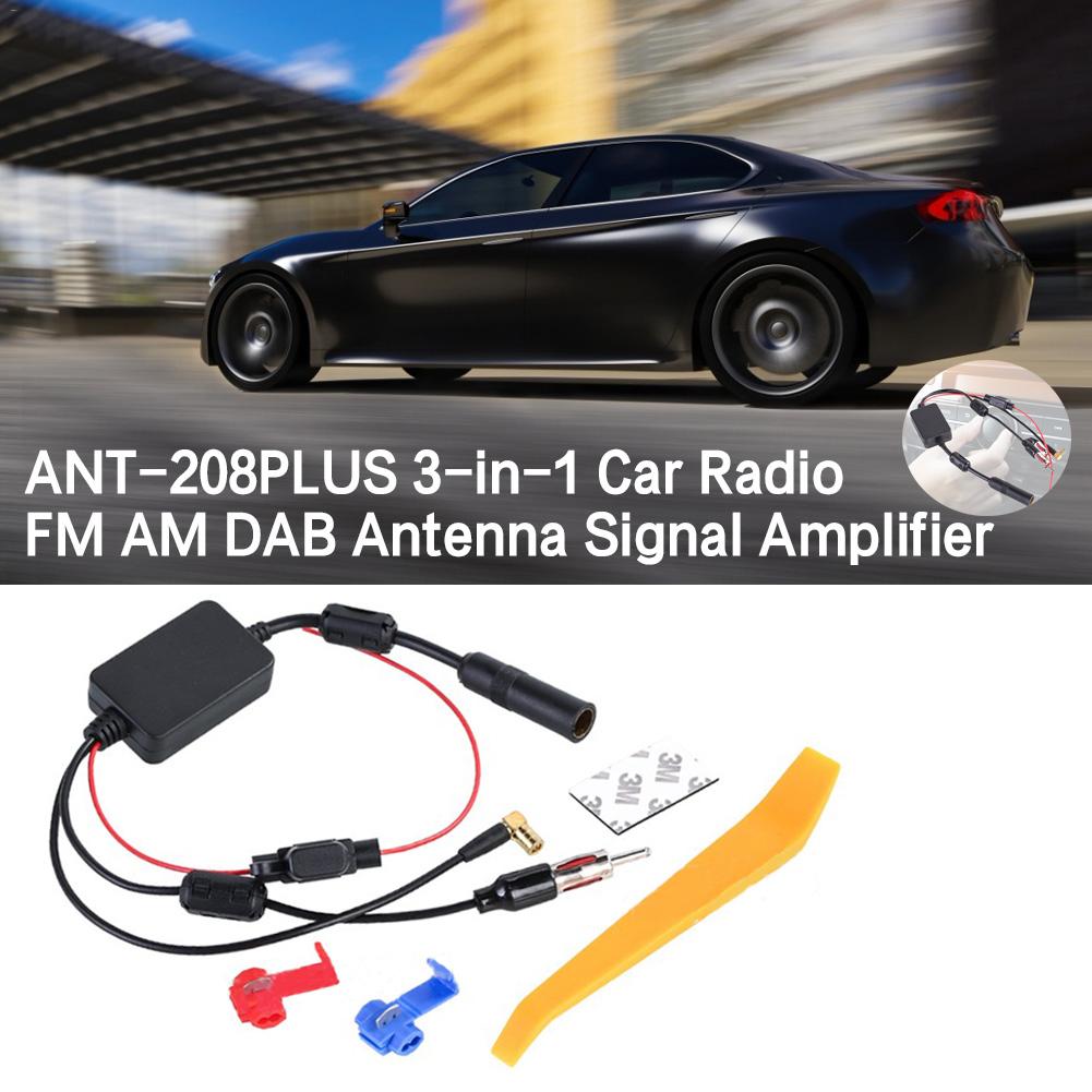 3-in-1 Car Radio FM AM DAB Antenna Signal Amplifier Wireless Receiver Digital Radio Signal Amplification Car Accessories